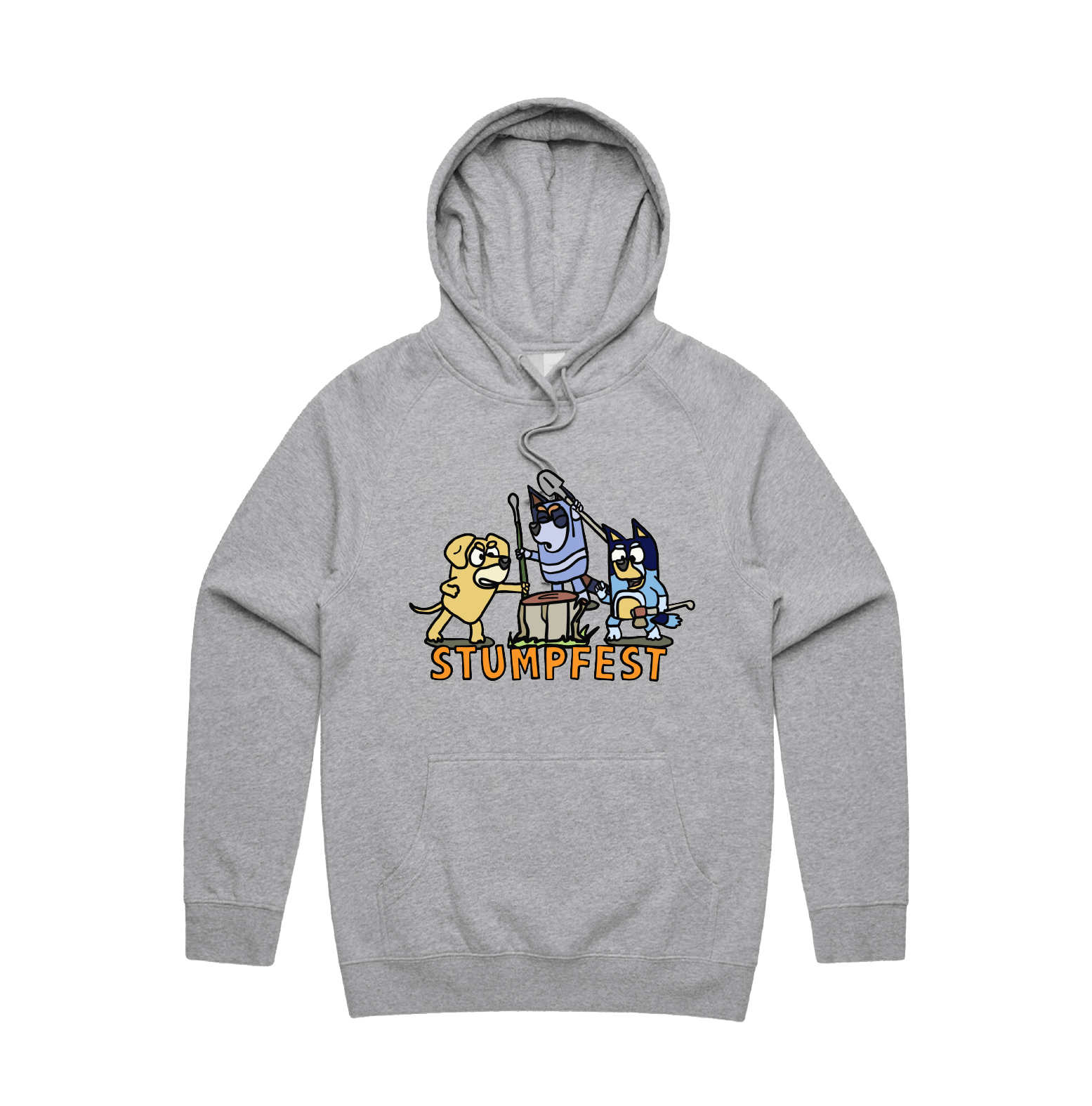 S / Grey / Large Front Design Stumpfest 🪓 - Unisex Hoodie