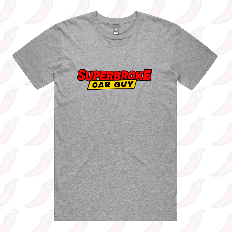 S / Grey / Large Front Design Superbroke Car guy 🚗💸 – Men's T Shirt