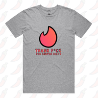 S / Grey / Large Front Design Swipe Right 🔥 - Men's T Shirt