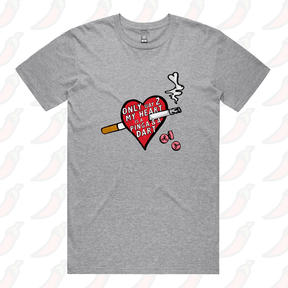 S / Grey / Large Front Design The Way To My Heart 💊🚬 - Men's T Shirt