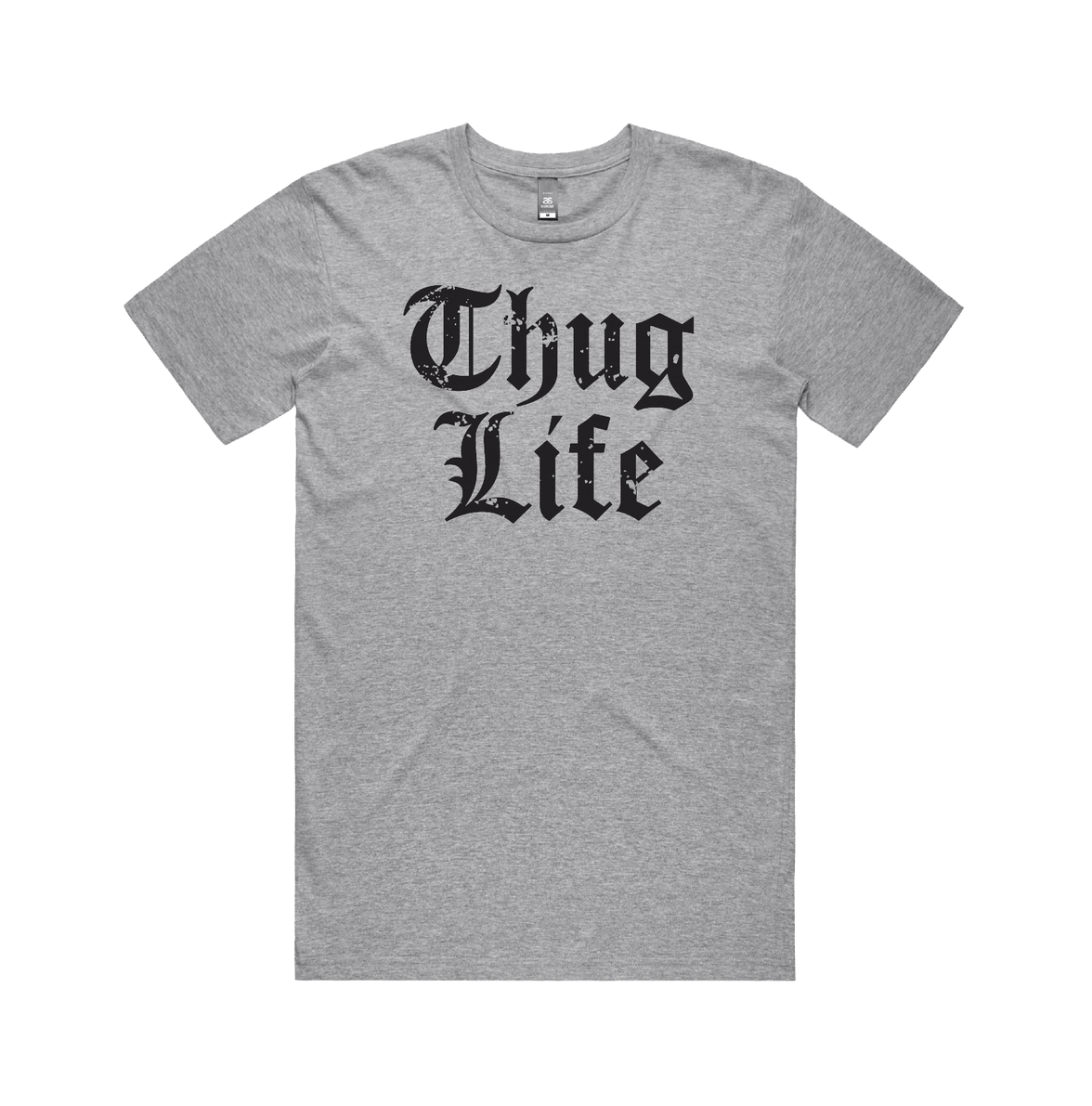 S / Grey / Large Front Design Thug Life 🖕🏾 - Men's T Shirt