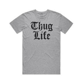 S / Grey / Large Front Design Thug Life 🖕🏾 - Men's T Shirt