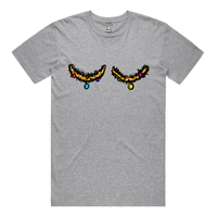 S / Grey / Large Front Design Tinsel Tits 🍈🍈🎄 - Men's T Shirt