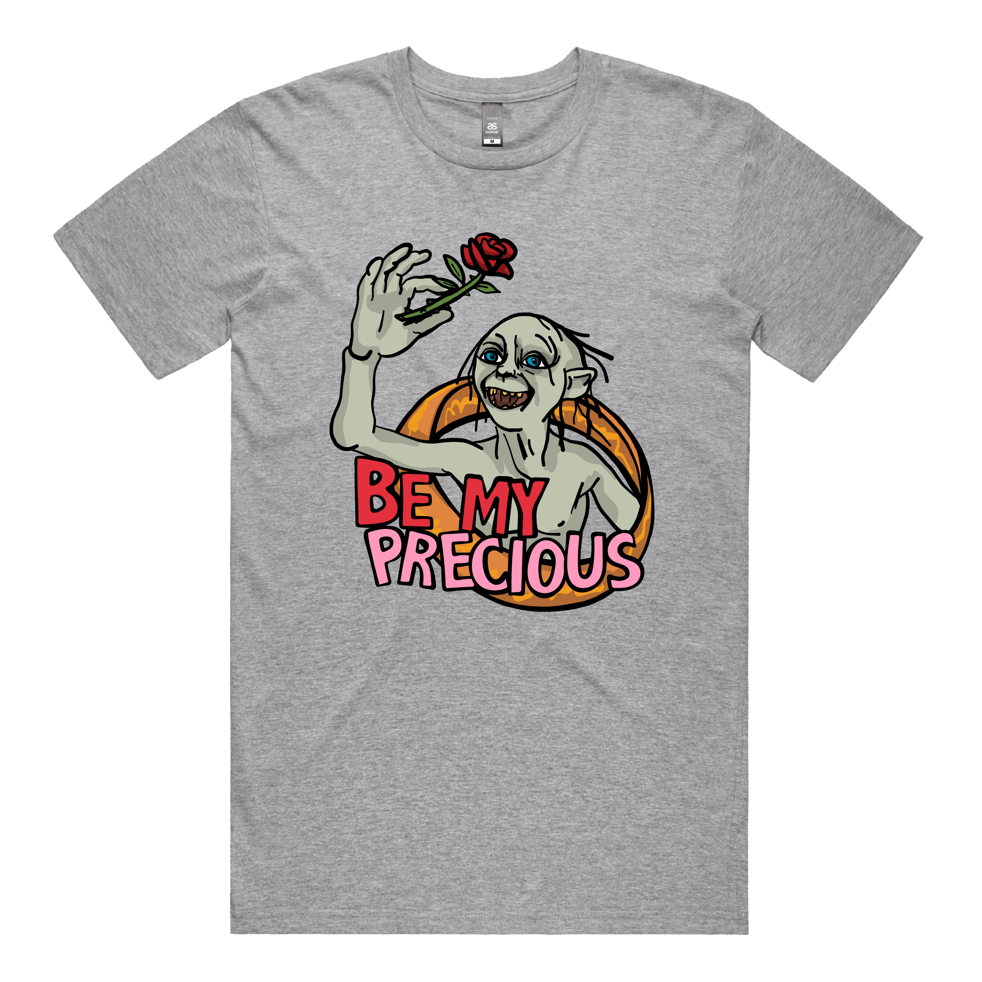 S / Grey / Large Front Design Valentines Precious 🌹 – Men's T Shirt