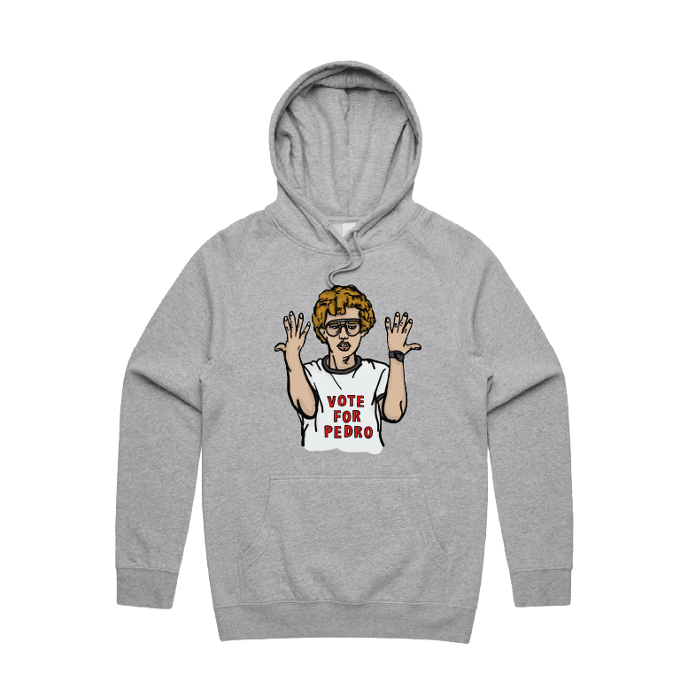 S / Grey / Large Front Design Vote for Pedro 👓 - Unisex Hoodie