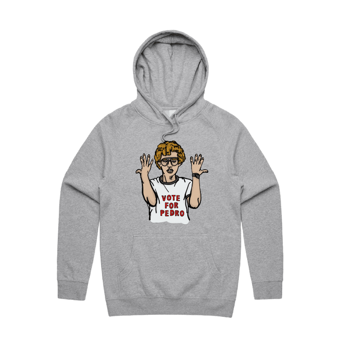 S / Grey / Large Front Design Vote for Pedro 👓 - Unisex Hoodie