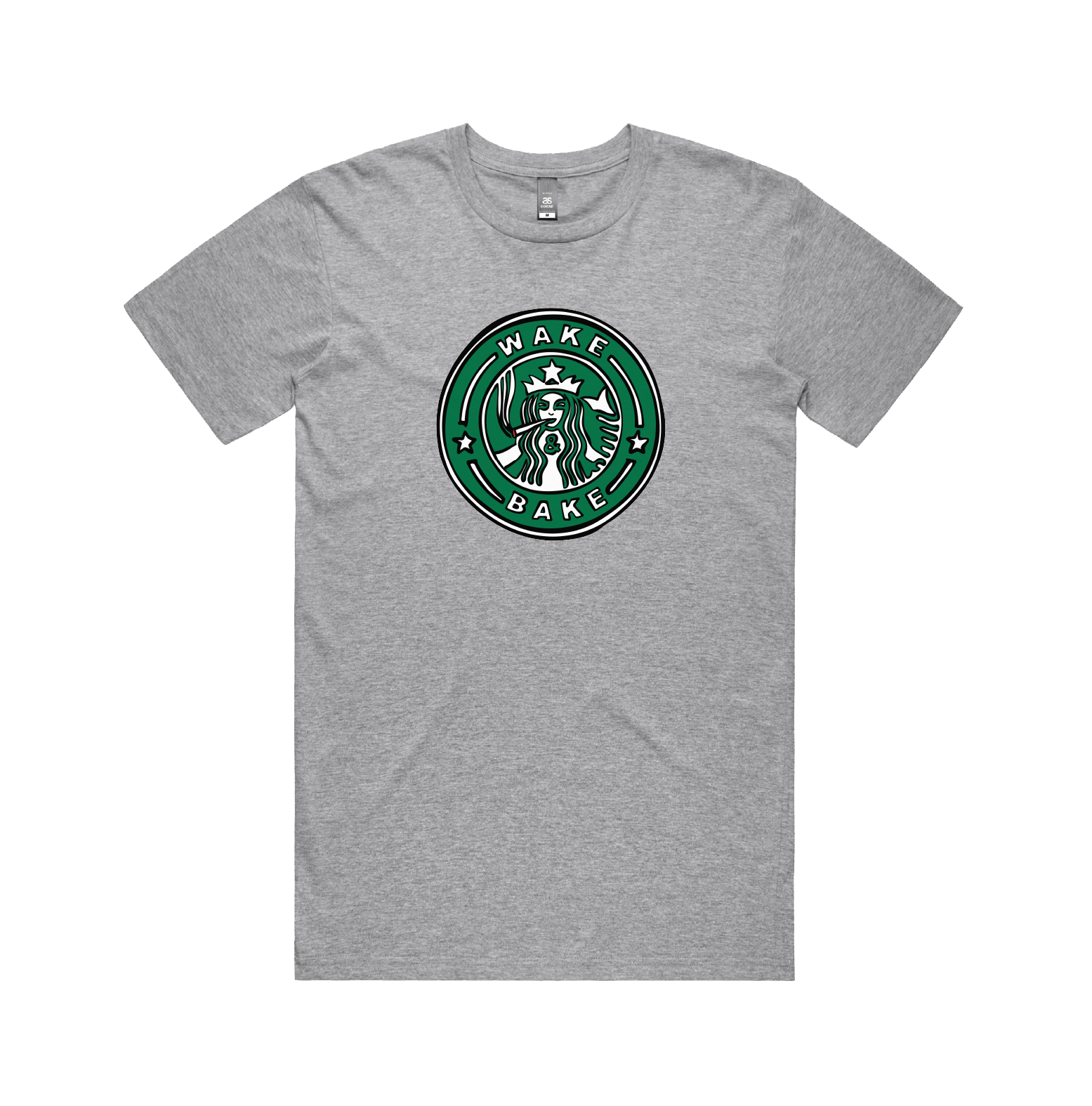 S / Grey / Large Front Design Wake & Bake 🚬 - Men's T Shirt