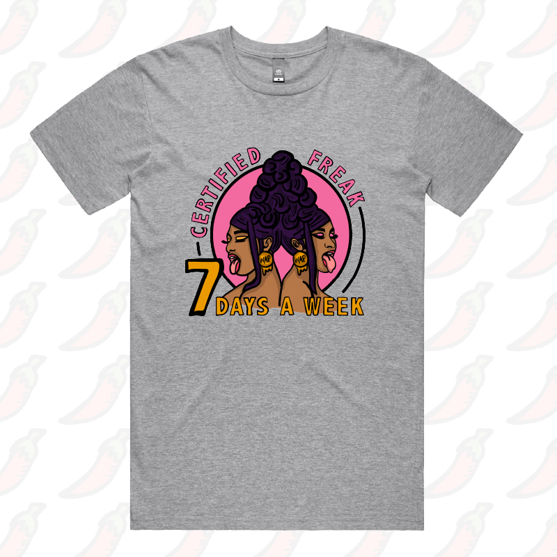 S / Grey / Large Front Design WAP 😻 - Men's T Shirt