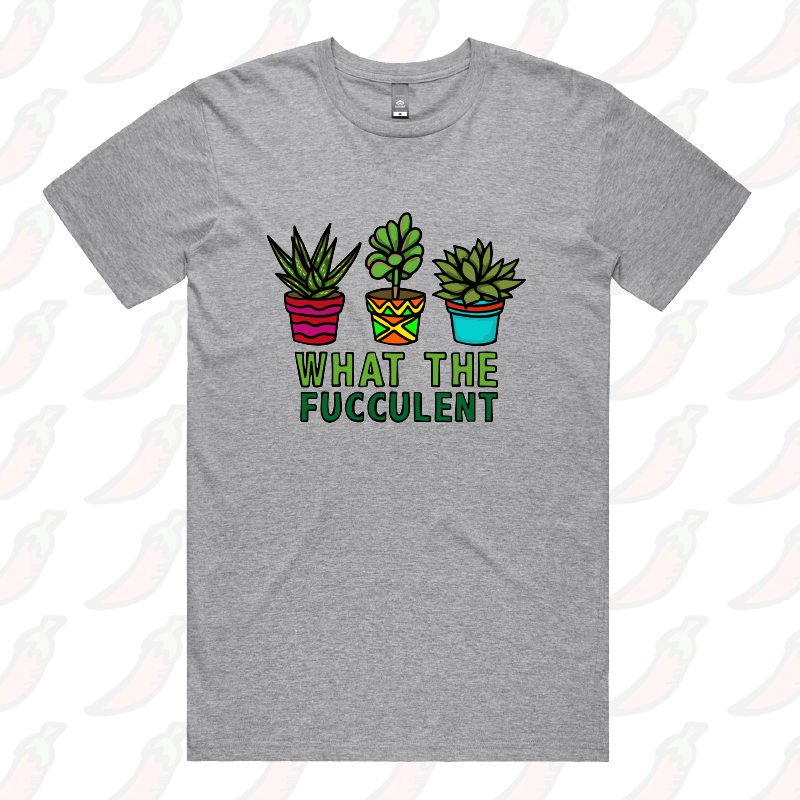 S / Grey / Large Front Design What The Fucculent 🌵 – Men's T Shirt