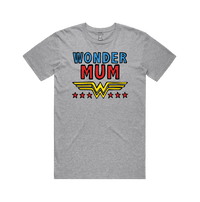 S / Grey / Large Front Design Wondermum 🦸‍♀️ - Men's (Unisex) T Shirt