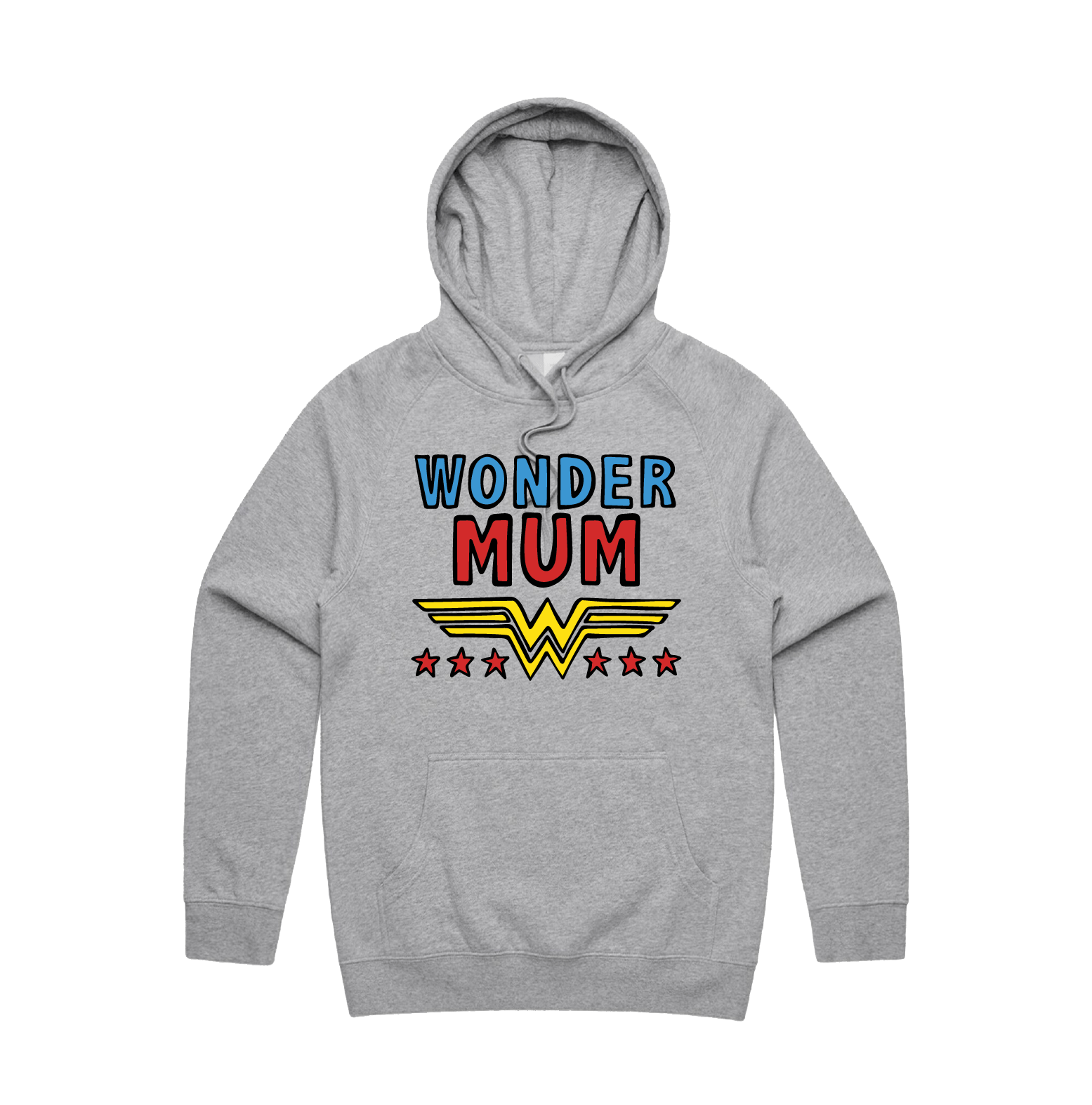 S / Grey / Large Front Design Wondermum 🦸‍♀️ - Unisex Hoodie