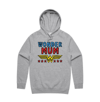 S / Grey / Large Front Design Wondermum 🦸‍♀️ - Unisex Hoodie