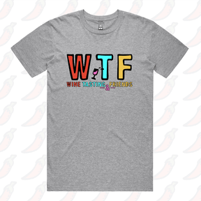S / Grey / Large Front Design WTF 🍷💅 –  Men's T Shirt