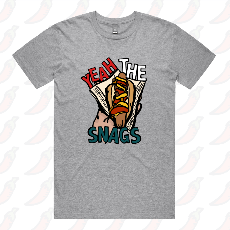 S / Grey / Large Front Design Yeah the Snags! (YTS!) 🌭 - Men's T Shirt