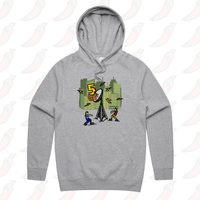 S / Grey / Large Front Print 5G Zombie 📡🧟‍♂️ - Unisex Hoodie