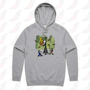 S / Grey / Large Front Print 5G Zombie 📡🧟‍♂️ - Unisex Hoodie