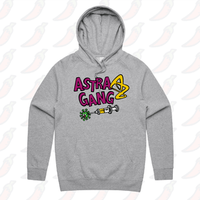 S / Grey / Large Front Print Astra Gang 💉 - Unisex Hoodie
