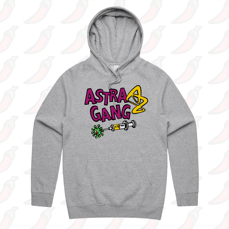 S / Grey / Large Front Print Astra Gang 💉 - Unisex Hoodie