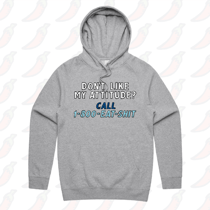 S / Grey / Large Front Print Attitude ☎️ - Unisex Hoodie