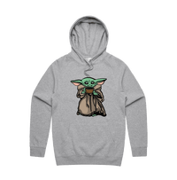 S / Grey / Large Front Print Baby Yoda 👶 - Unisex Hoodie