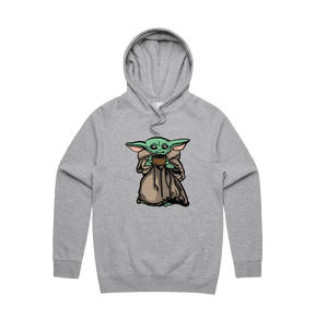 S / Grey / Large Front Print Baby Yoda 👶 - Unisex Hoodie