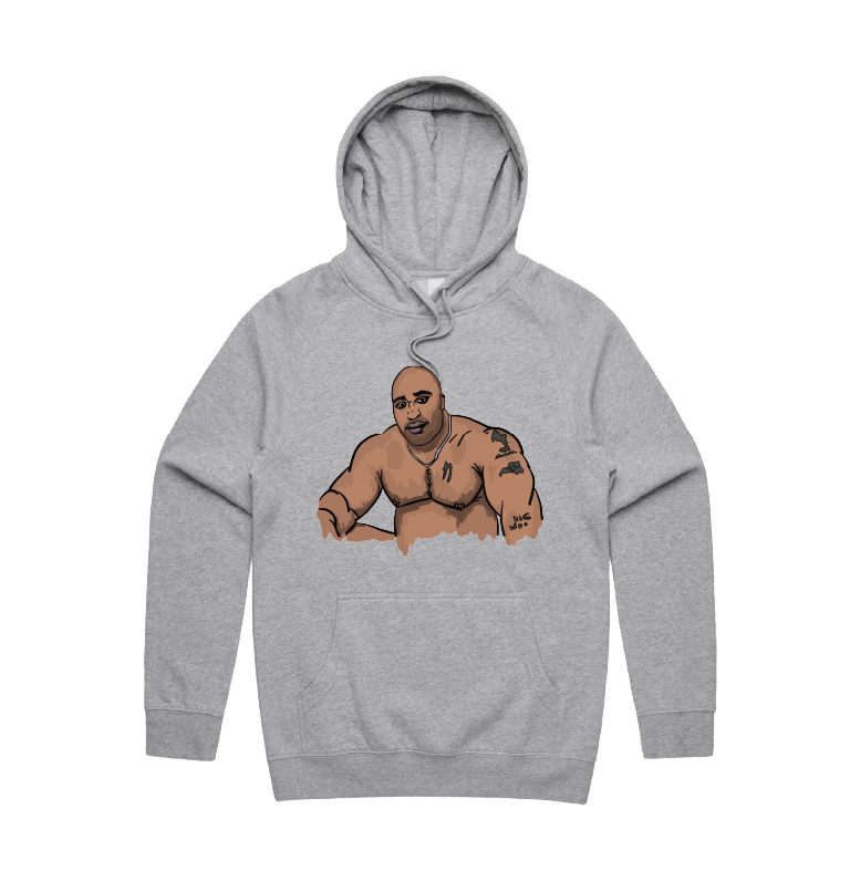 S / Grey / Large Front Print Big Barry 🍆 - Unisex Hoodie