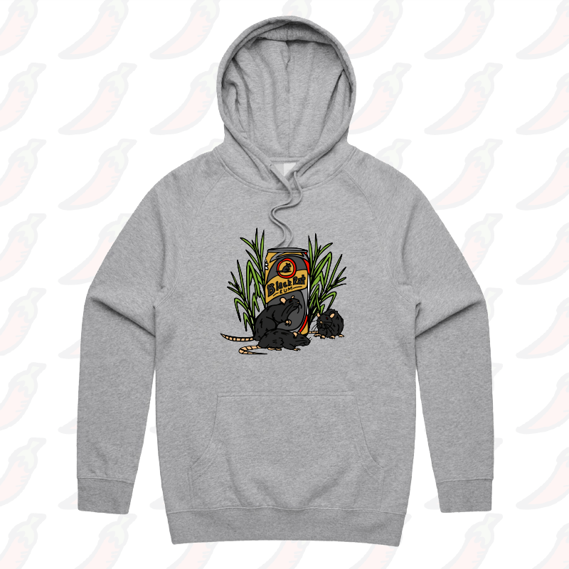 S / Grey / Large Front Print Black Rat 🐀 - Unisex Hoodie