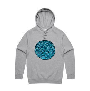 S / Grey / Large Front Print Blue Waffle 🧇🤮 - Unisex Hoodie