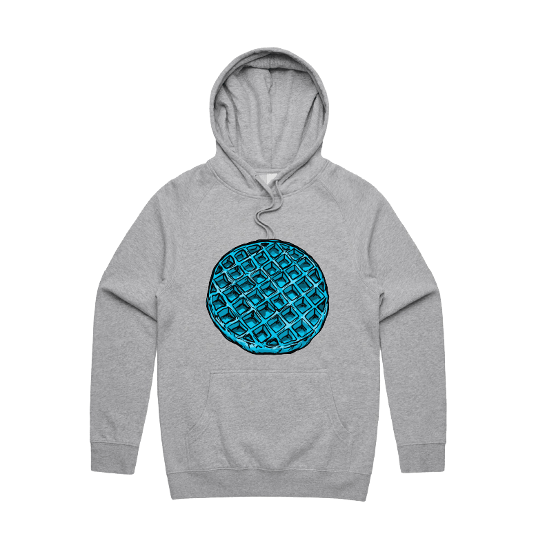 S / Grey / Large Front Print Blue Waffle 🧇🤮 - Unisex Hoodie