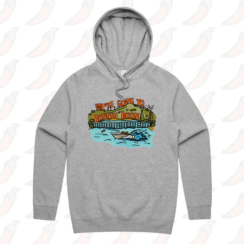 S / Grey / Large Front Print Bonnie Doon 🚤 - Unisex Hoodie