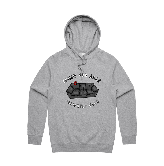 S / Grey / Large Front Print Casting Couch 📹 - Unisex Hoodie