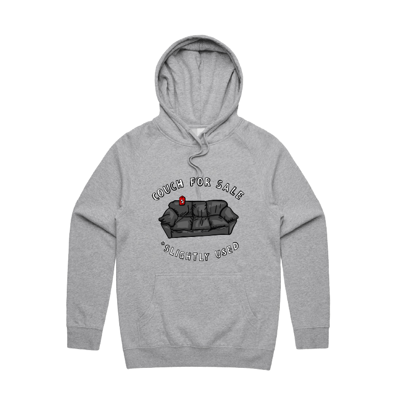 S / Grey / Large Front Print Casting Couch 📹 - Unisex Hoodie