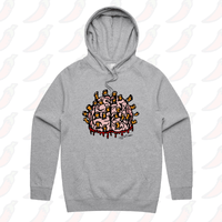 S / Grey / Large Front Print Ciggy Butt-Brain 🚬🧠 - Unisex Hoodie