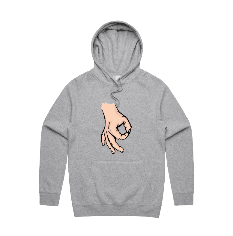 S / Grey / Large Front Print Circle Game 👊 - Unisex Hoodie