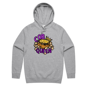 S / Grey / Large Front Print Cob Queen 👑🍞 – Unisex Hoodie