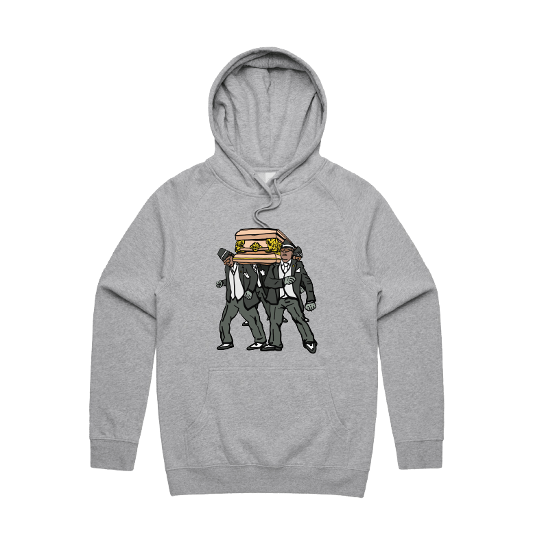 S / Grey / Large Front Print Coffin Dance ⚰️ - Unisex Hoodie