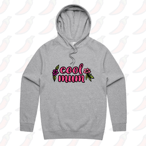 S / Grey / Large Front Print Cool Mum 🌷– Unisex Hoodie