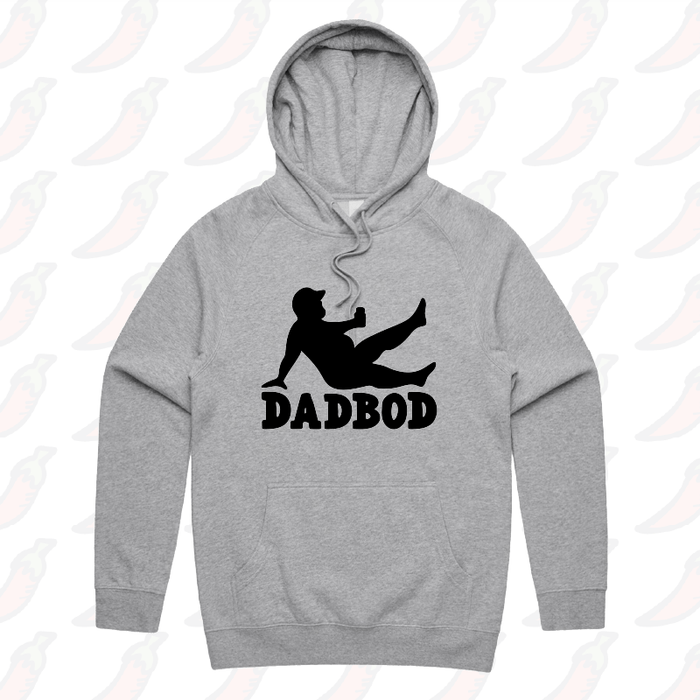 S / Grey / Large Front Print Dad Bod 💪 – Unisex Hoodie