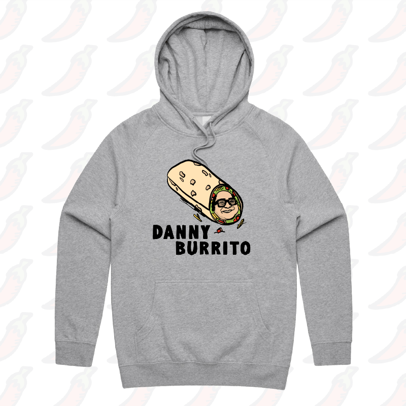 S / Grey / Large Front Print Danny Burrito 🌯 - Unisex Hoodie