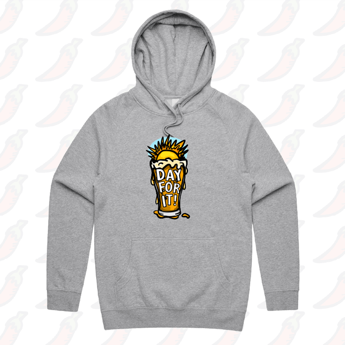 S / Grey / Large Front Print Day For It ☀️ - Unisex Hoodie