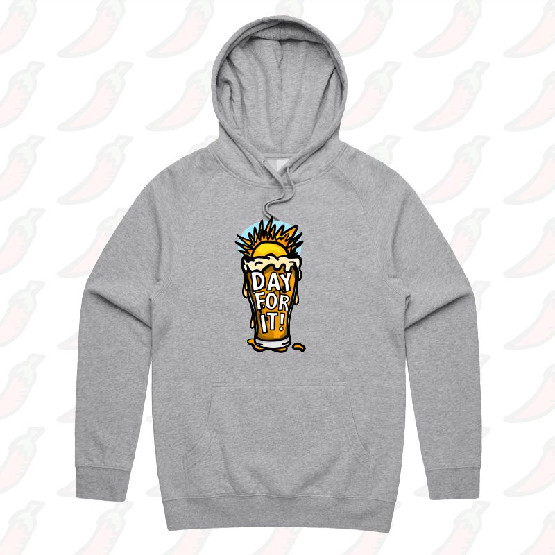 S / Grey / Large Front Print Day For It ☀️ - Unisex Hoodie