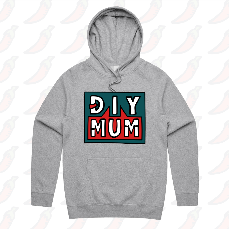 S / Grey / Large Front Print DIY Mum 🔨 – Unisex Hoodie
