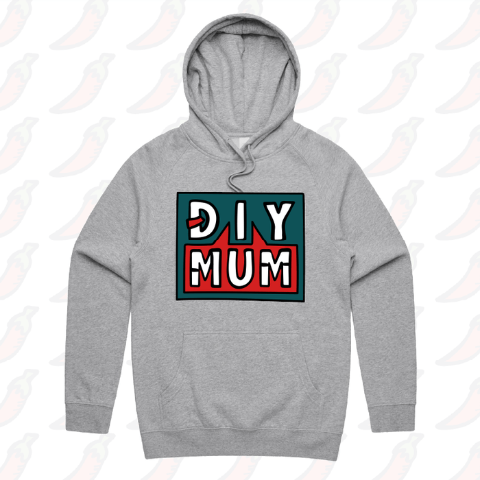 S / Grey / Large Front Print DIY Mum 🔨 – Unisex Hoodie