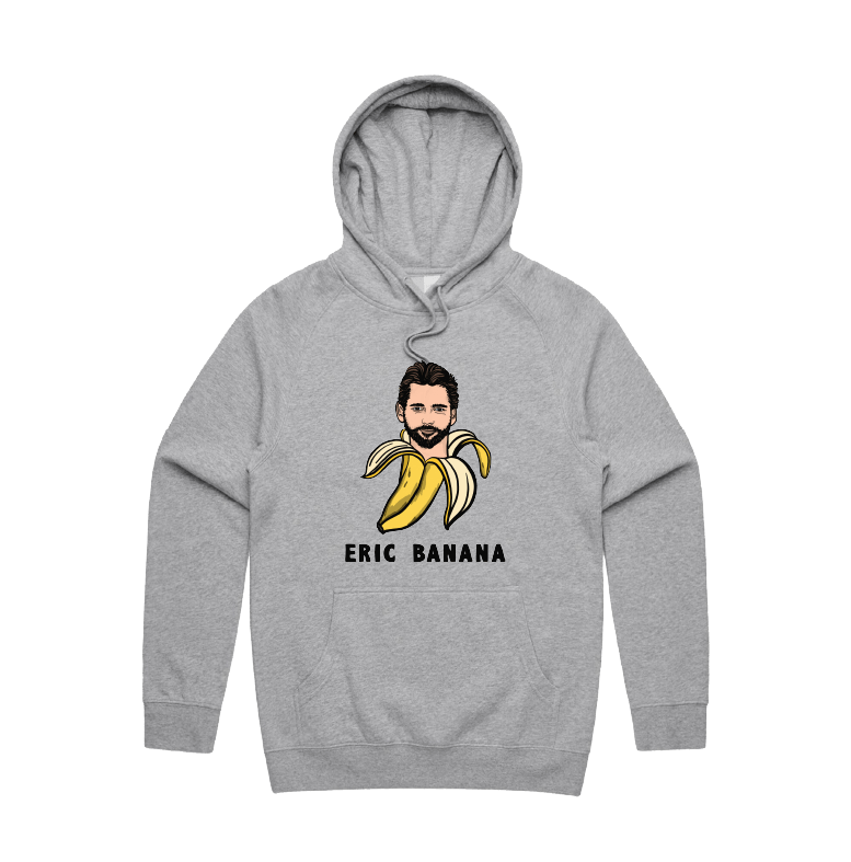 S / Grey / Large Front Print Eric Banana 🍌 - Unisex Hoodie