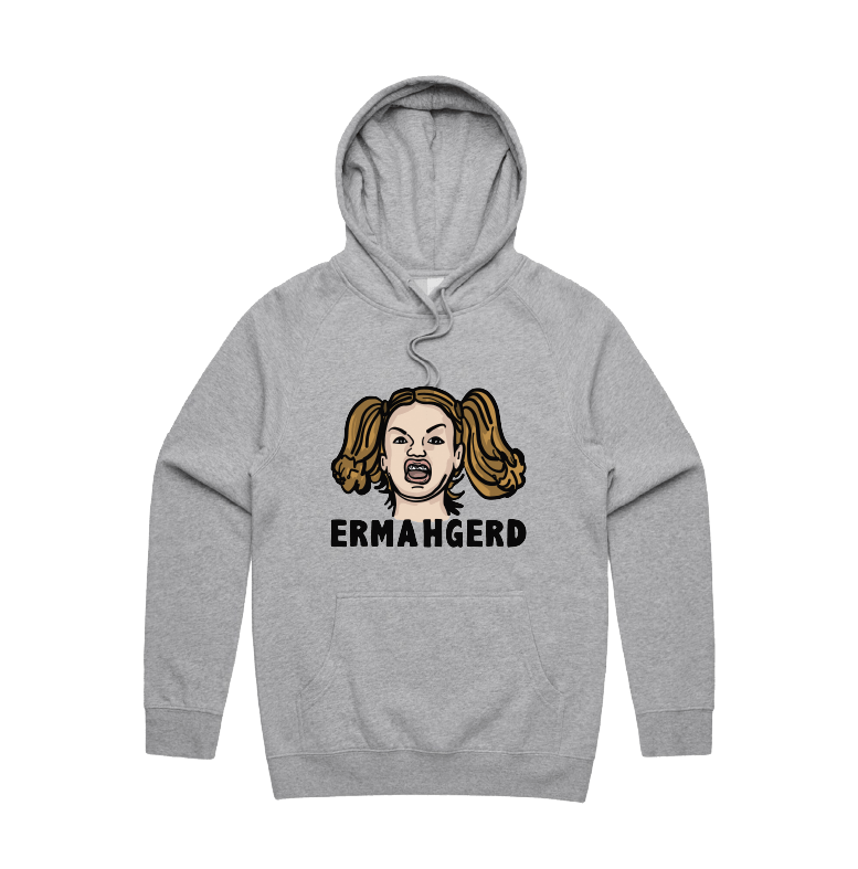 S / Grey / Large Front Print Ermahgerd! 🤓 - Unisex Hoodie