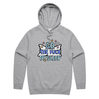 S / Grey / Large Front Print Go The F To Sleep 🤬💤 - Unisex Hoodie