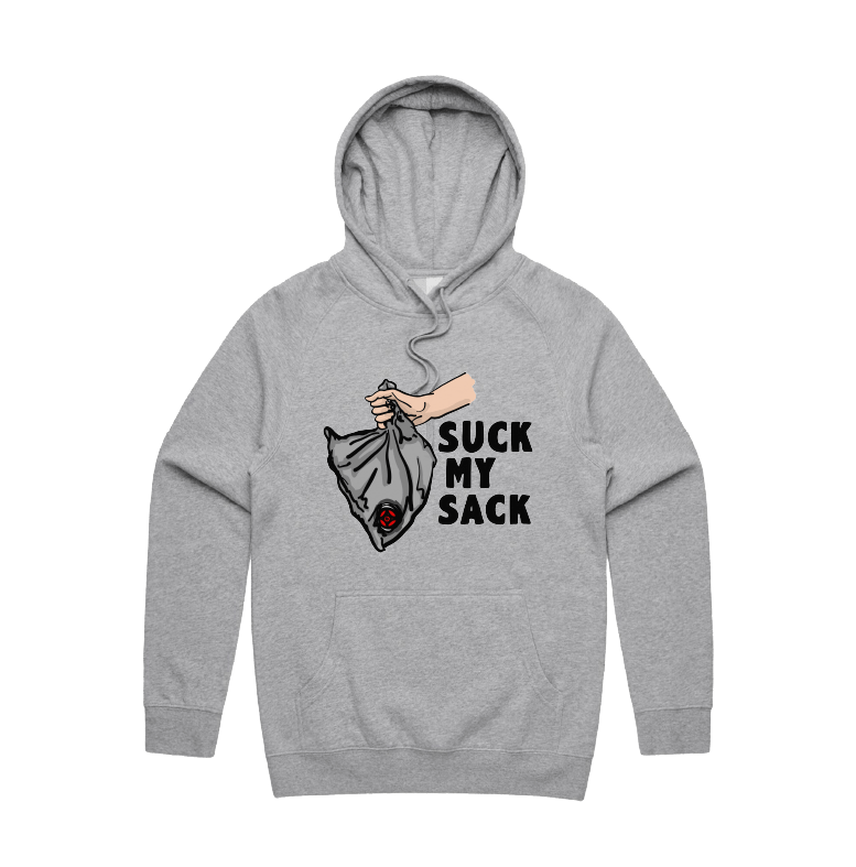 S / Grey / Large Front Print Goon Sack 🍷 - Unisex Hoodie
