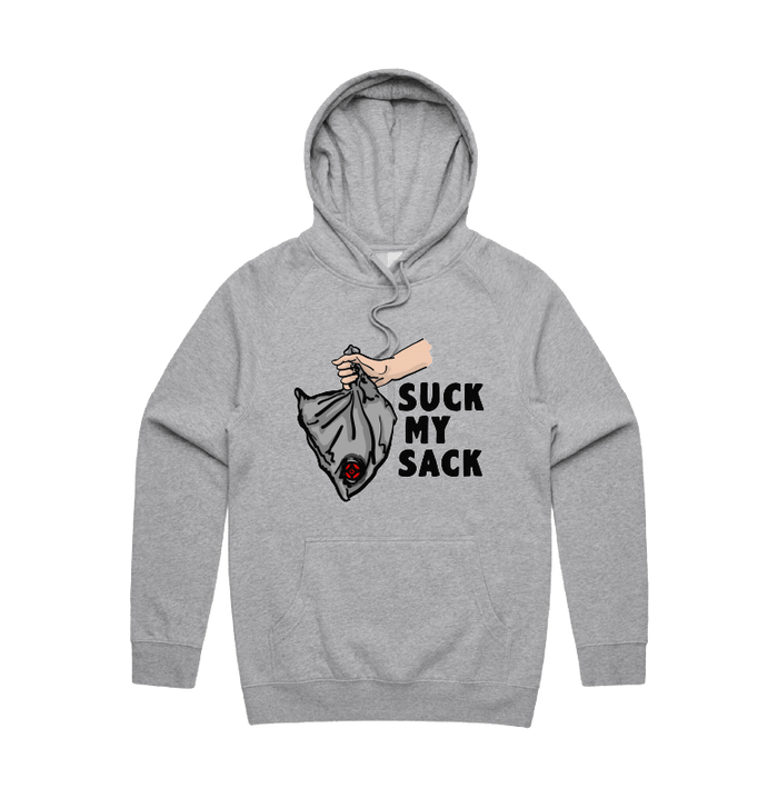 S / Grey / Large Front Print Goon Sack 🍷 - Unisex Hoodie