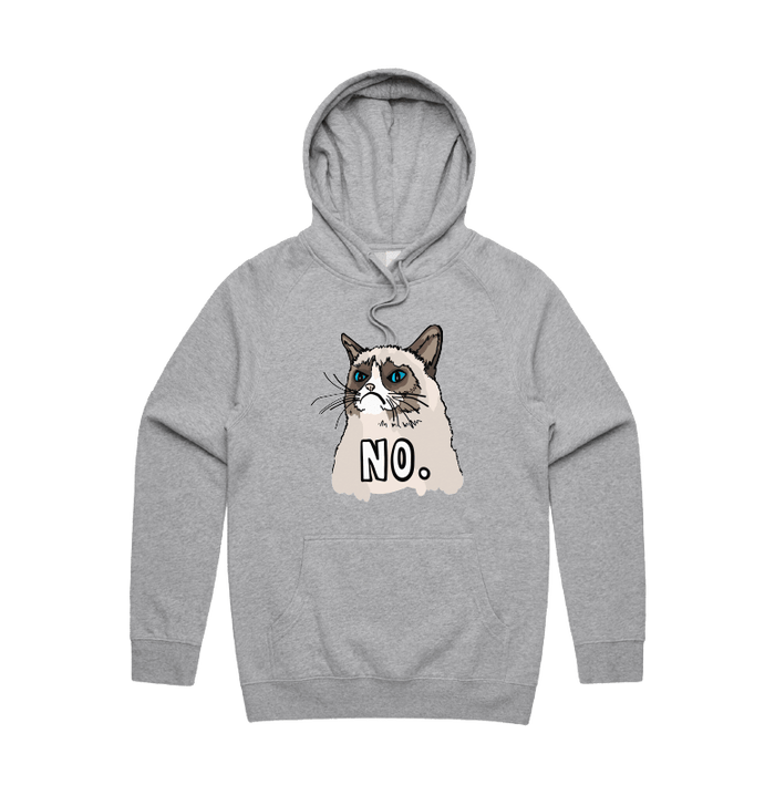 S / Grey / Large Front Print Grumpy Cat! 😾 - Unisex Hoodie