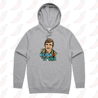 S / Grey / Large Front Print Hunk Of Spunk 👱- Unisex Hoodie